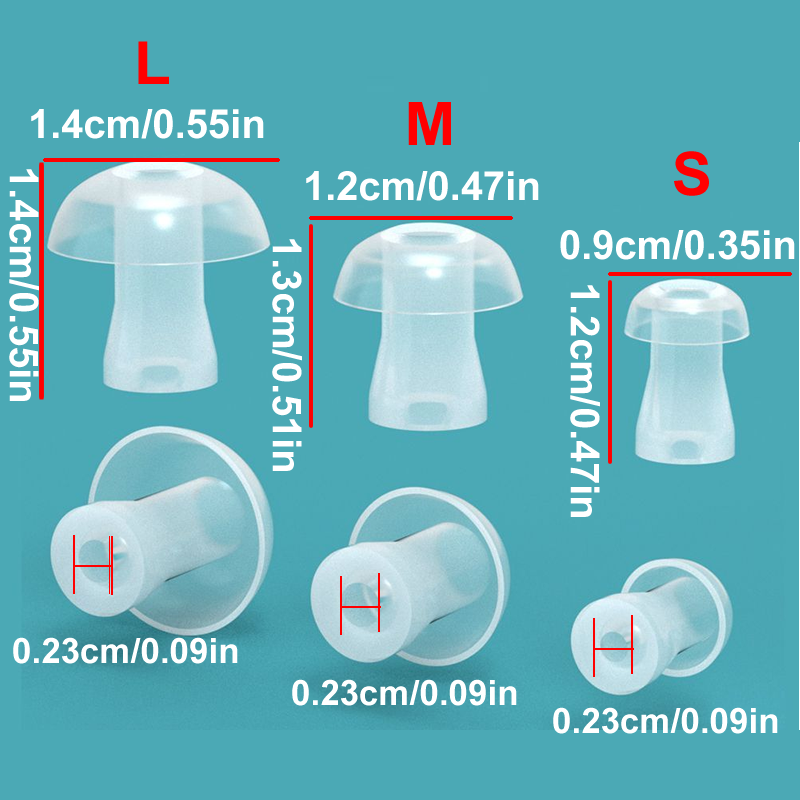 Silicone Ear Tip Replacement - 100 unidades de almohadillas de silicona