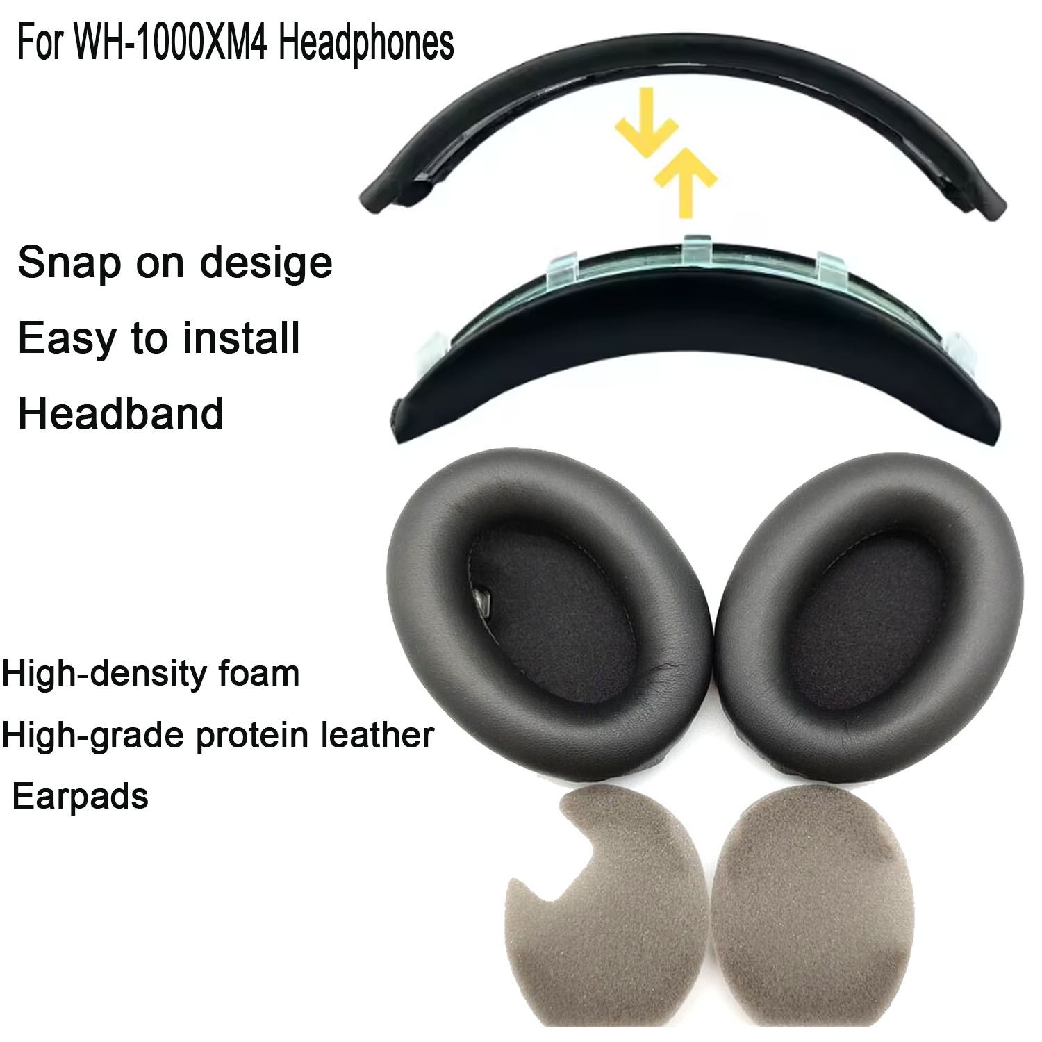 Sony Headphone Wh-1000Xm4 - Almohadillas para diadema WH1000XM4 de fácil
