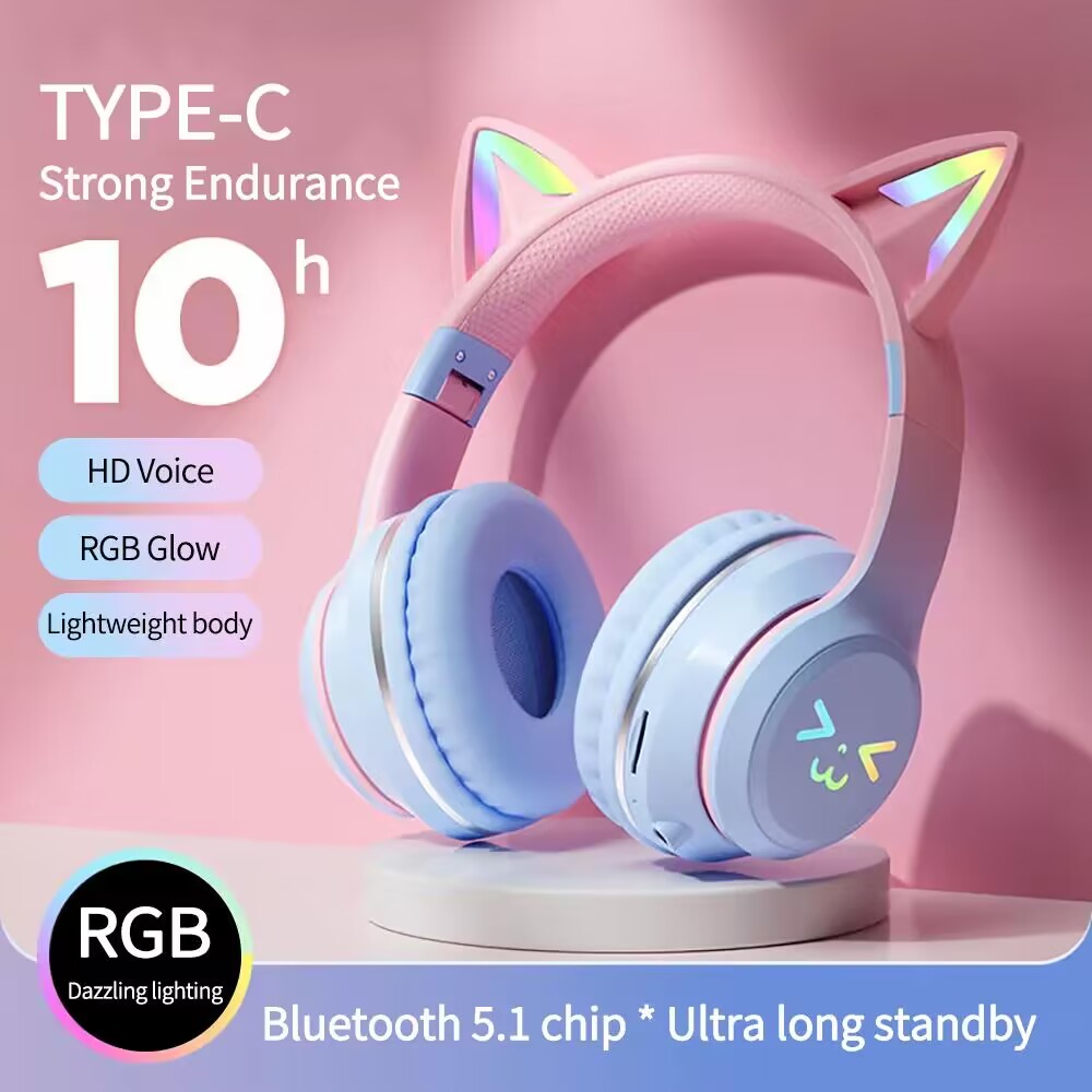 Gaming Headset Rgb - Auriculares inalámbricos con brillo RGB 5,3,