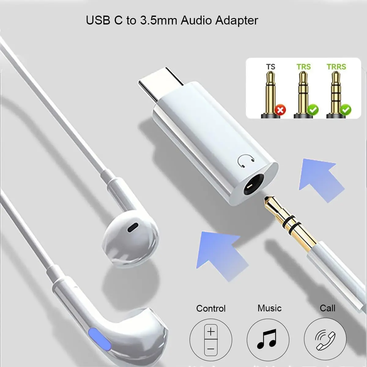 USB C to 3.5mm Earphone Adapte - Usb C Earphone reseña y precio